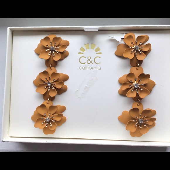 C&C California Jewelry - NIB C&C CALIFORNIA TRIPLE FLOWER  EARRINGS!!